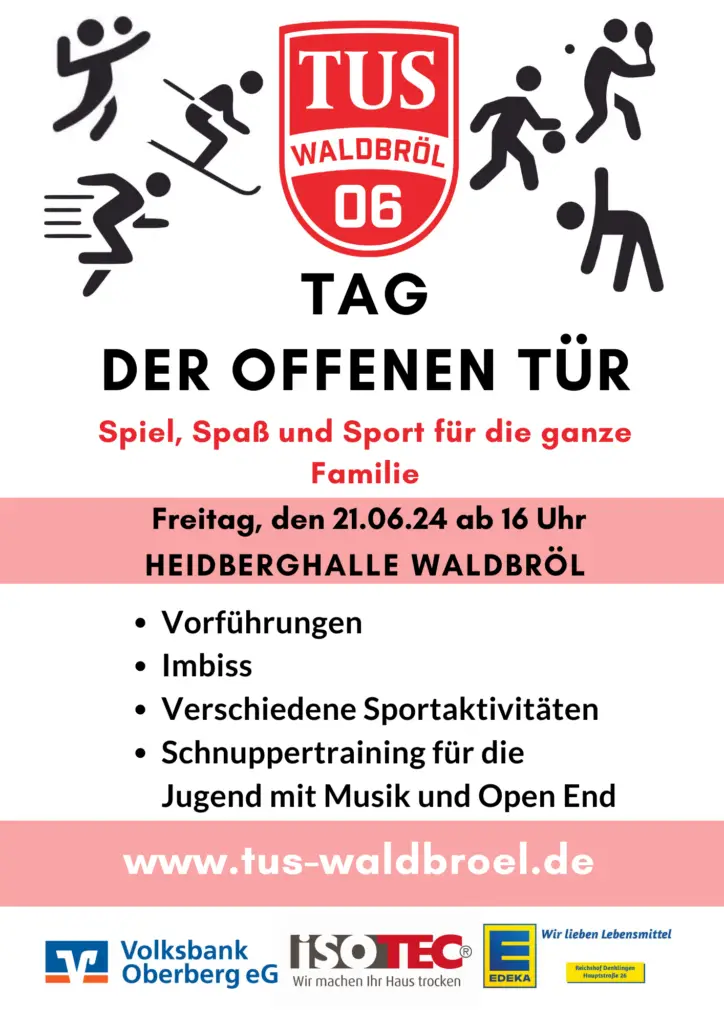 Einladung zum Tag der Offenen Tür und Schnuppertraining